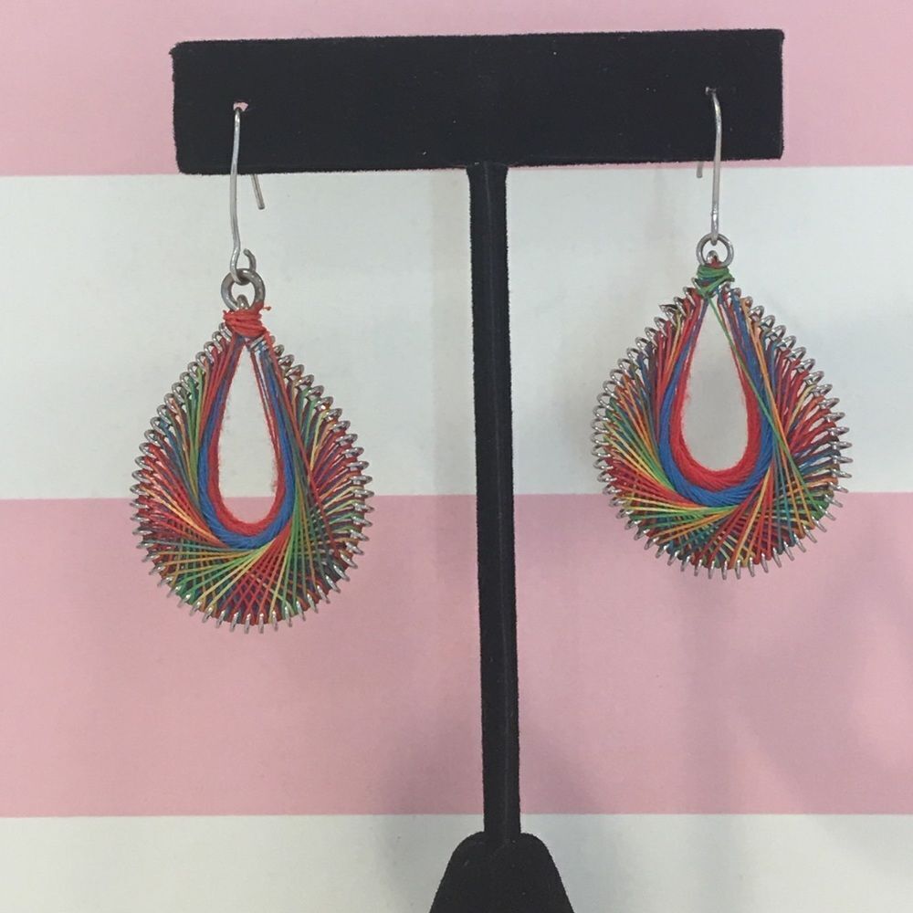 Rainbow Thread Earrings